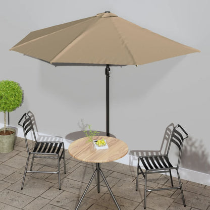 Balkon-Sonnenschirm Alu-Mast Bordeaux 300X155X223Cm Halbrund