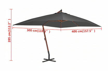 Ampelschirm Mit Holz-Mast 400X300 Cm