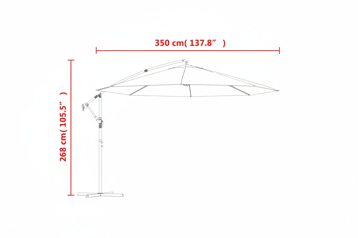 Ampelschirm Mit Aluminium-Mast 350 Cm