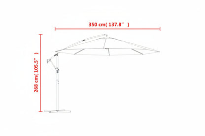 Ampelschirm Mit Aluminium-Mast 350 Cm