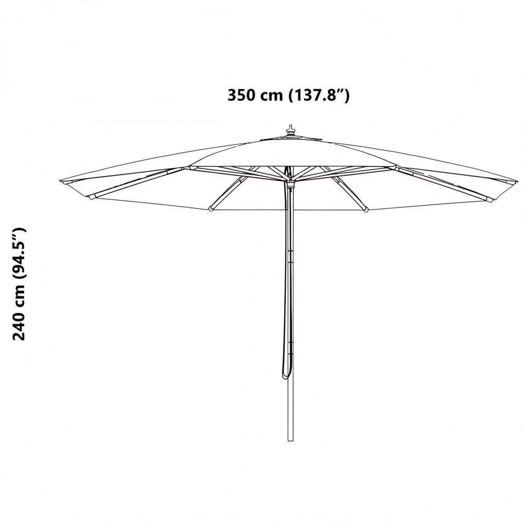 Sonnenschirm mit Holzmast 350 cm Sandweiß