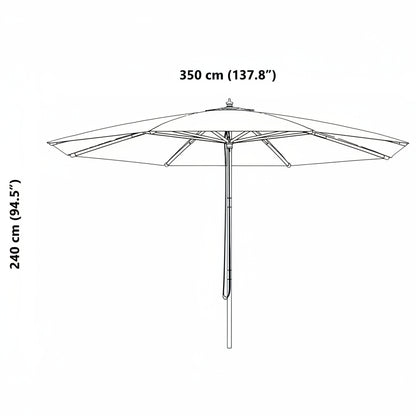 Sonnenschirm mit Holzmast 350 cm Sandweiß