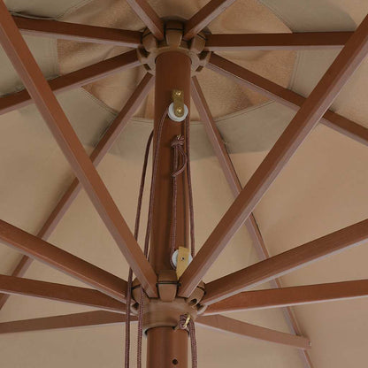 Sonnenschirm mit Holzmast 350 cm Sandweiß