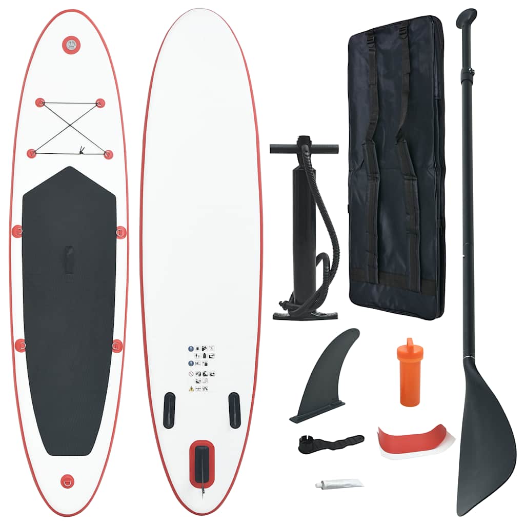 Aufblasbares Stand Up Paddle Board Set Grün und Weiß