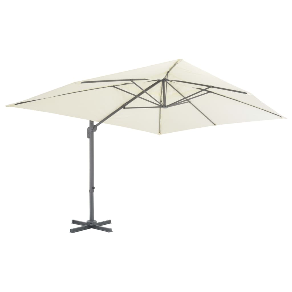 Ampelschirm Mit Aluminiummast 400 X 300 Cm Sand
