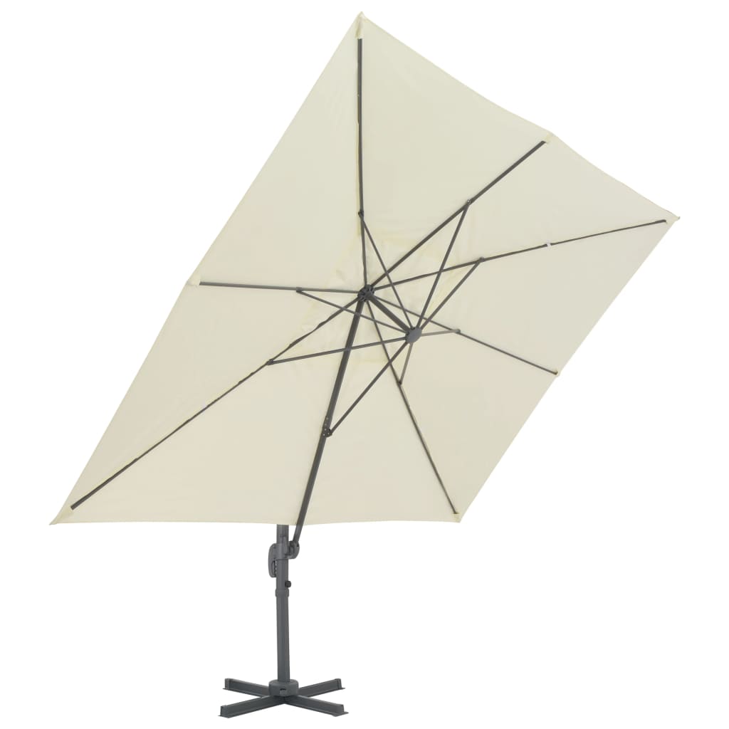 Ampelschirm Mit Aluminiummast 400 X 300 Cm Sand