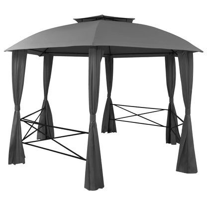 Gartenzelt mit Vorhängen 360x312x265 cm Weiß 180 g/m²
