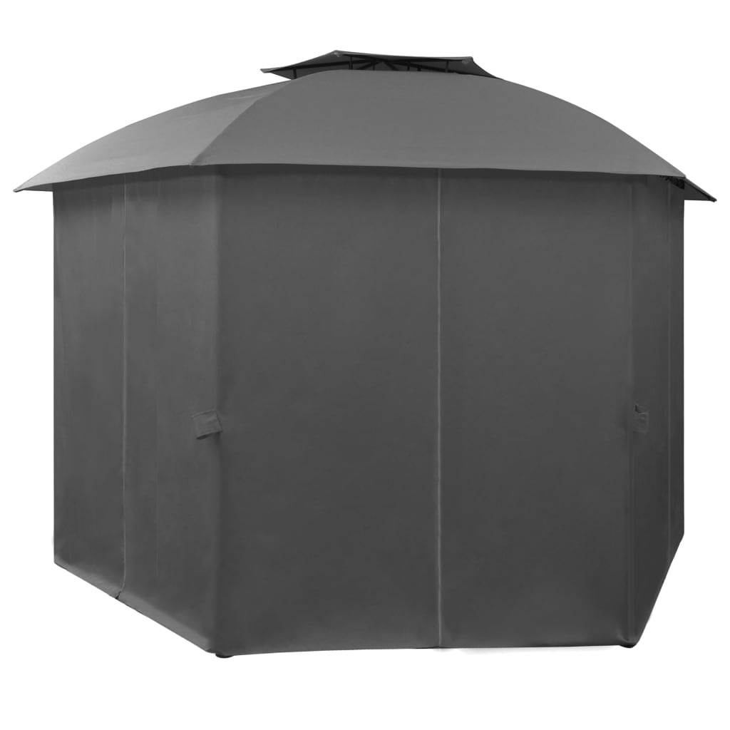 Gartenzelt mit Vorhängen 360x312x265 cm Weiß 180 g/m²