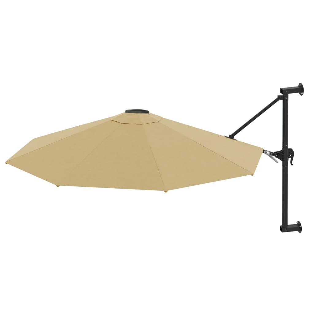 Sonnenschirm zur Wandmontage mit Metall-Mast 300 cm Sandweiß