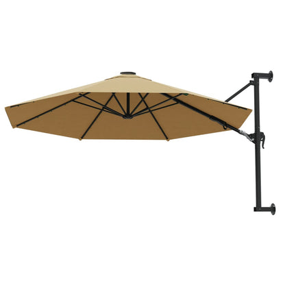 Sonnenschirm zur Wandmontage mit Metall-Mast 300 cm Sandweiß