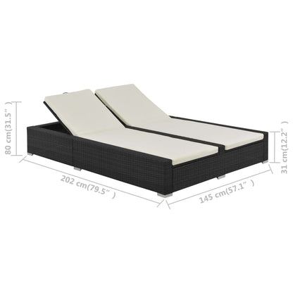 Doppel-Sonnenliege Poly Rattan