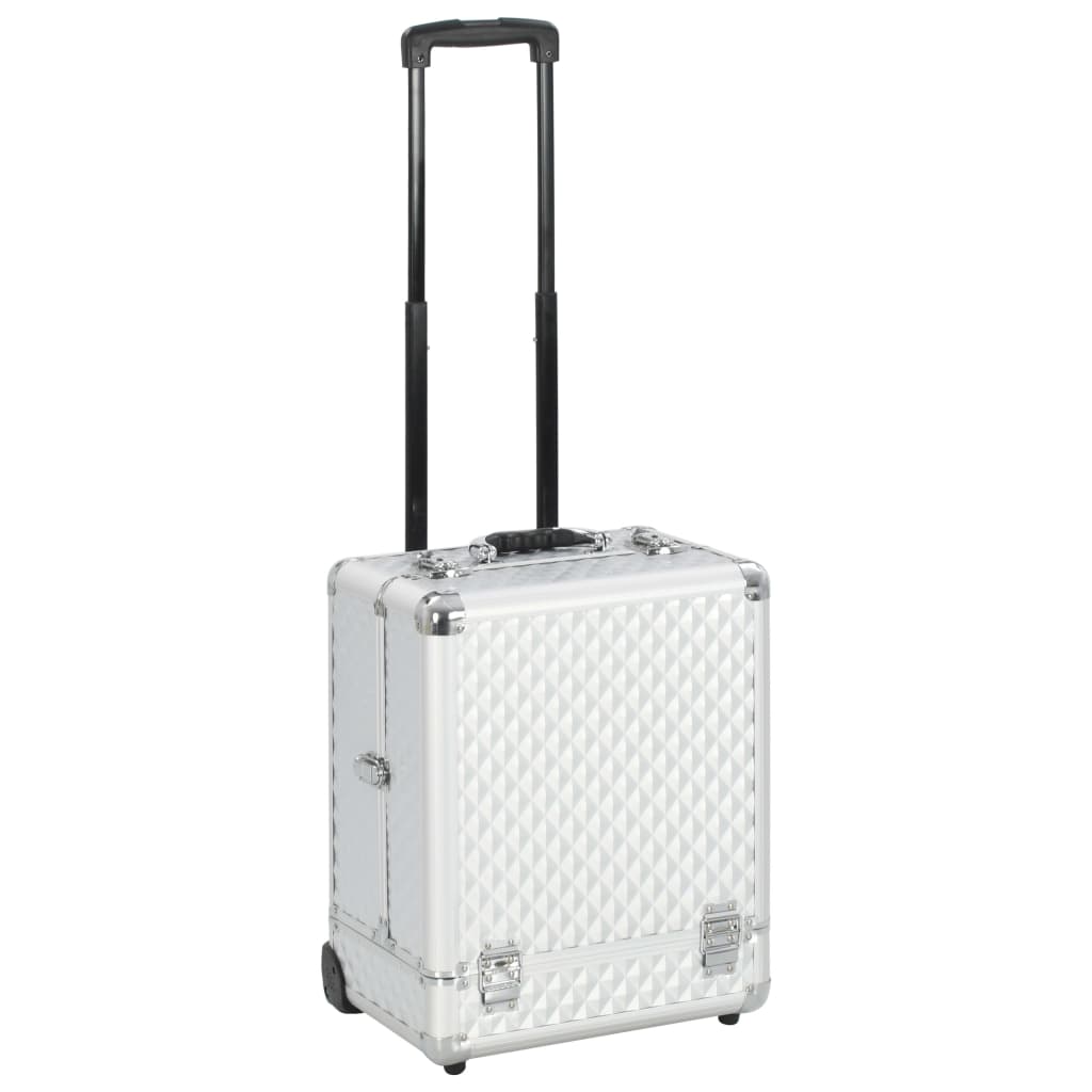 Kosmetik-Trolley 35×29×45 cm Silbern Aluminium