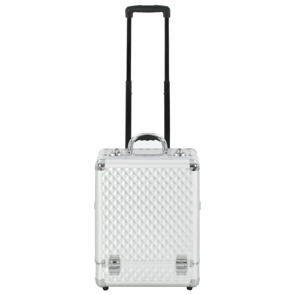Kosmetik-Trolley 35×29×45 cm Silbern Aluminium