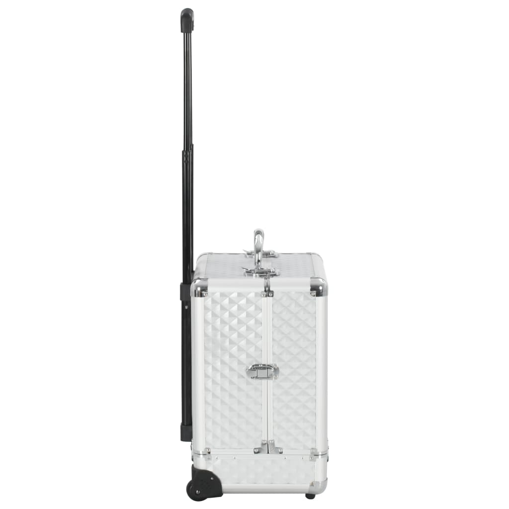 Kosmetik-Trolley 35×29×45 cm Silbern Aluminium