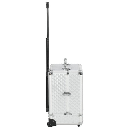 Kosmetik-Trolley 35×29×45 cm Silbern Aluminium