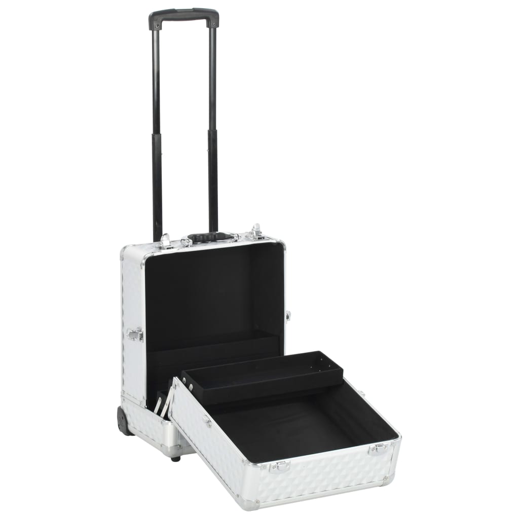 Kosmetik-Trolley 35×29×45 cm Silbern Aluminium