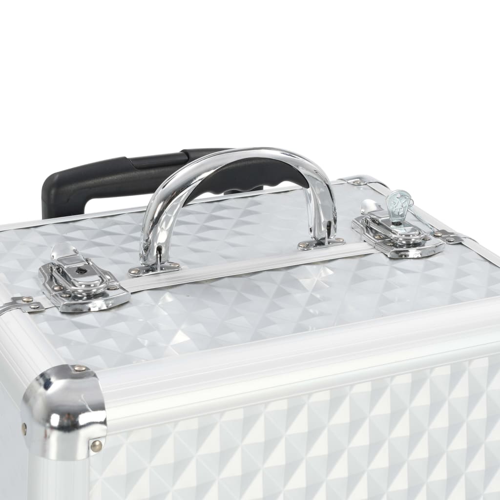 Kosmetik-Trolley 35×29×45 cm Silbern Aluminium