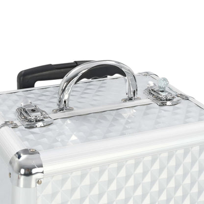 Kosmetik-Trolley 35×29×45 cm Silbern Aluminium