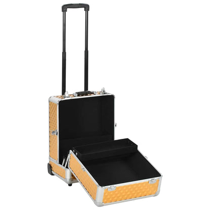 Kosmetik-Trolley 35×29×45 cm Silbern Aluminium