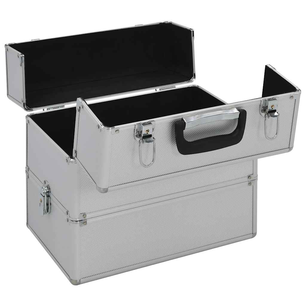 Kosmetikkoffer 37x24x35 cm Silbern Aluminium