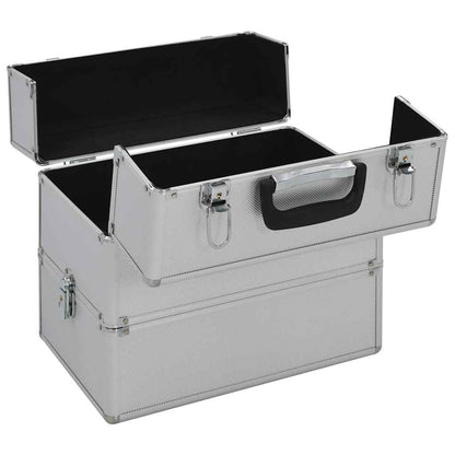 Kosmetikkoffer 37x24x35 cm Silbern Aluminium