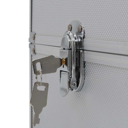 Kosmetikkoffer 37x24x35 cm Silbern Aluminium