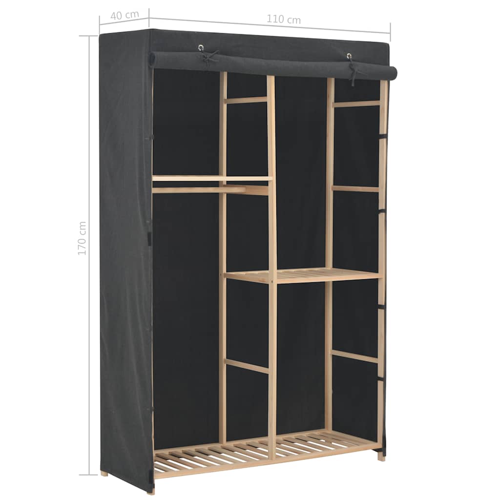 Kleiderschrank mit 3 Ebenen 110 x 40 x 170 cm