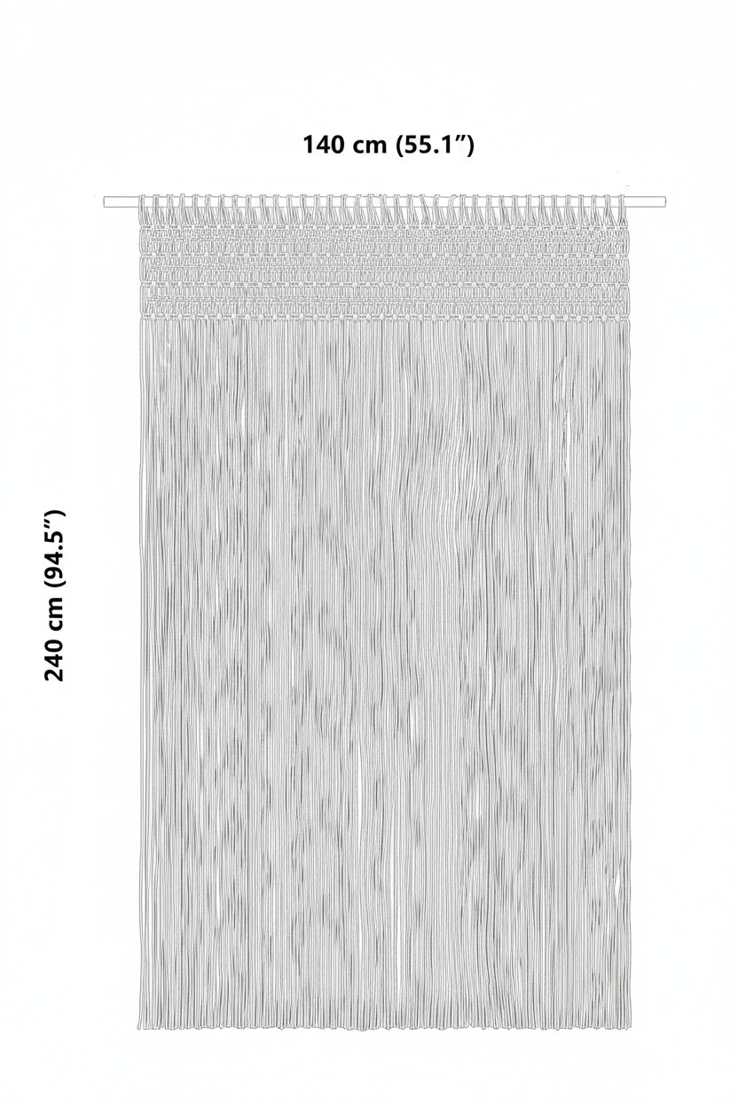 Makramee Vorhang 140×240 cm Baumwolle