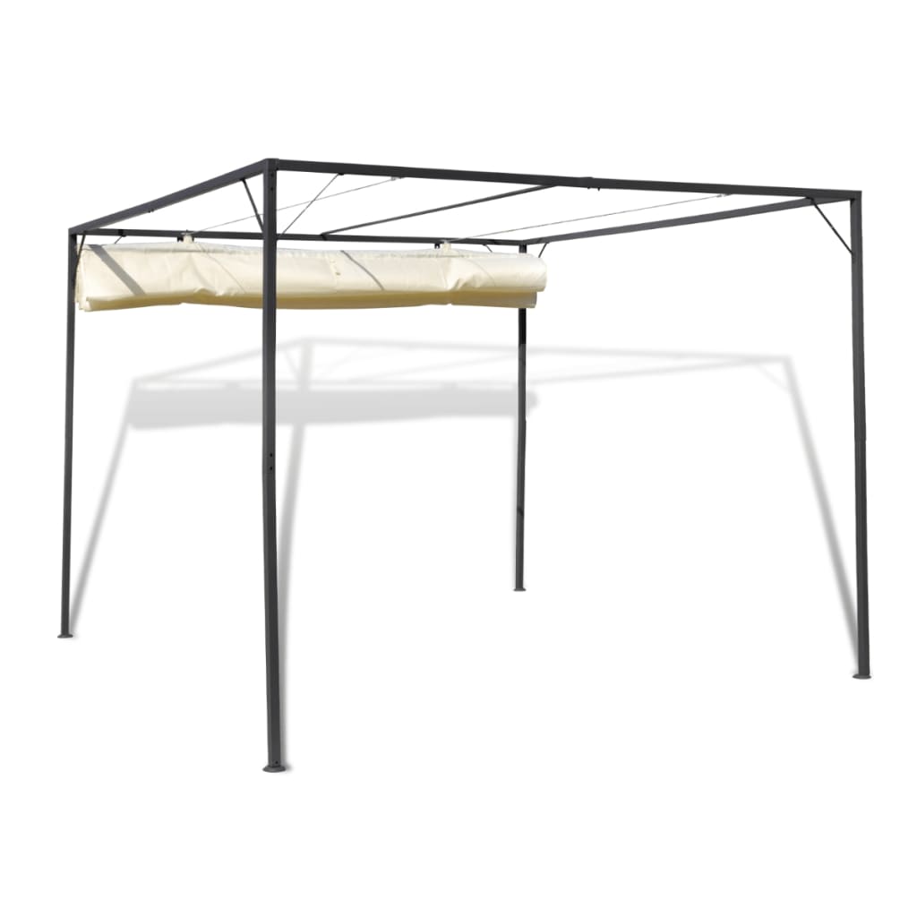 Gartenpavillon mit ausziehbarem Dach 3×3 m Anthrazit