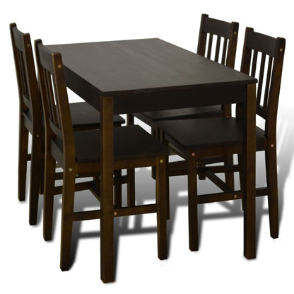 Esstisch Holztisch mit 4 Holzstühlen Esszimmerset Essgruppe