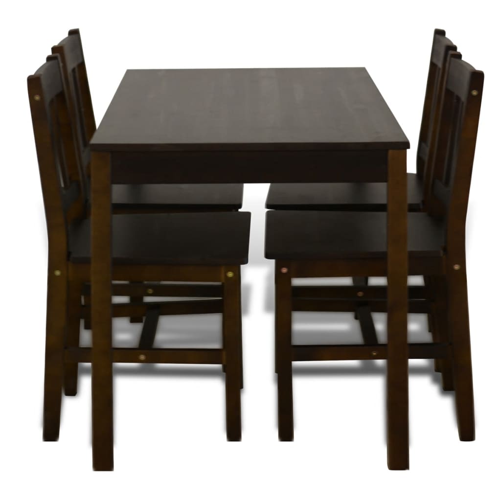 Esstisch Holztisch mit 4 Holzstühlen Esszimmerset Essgruppe