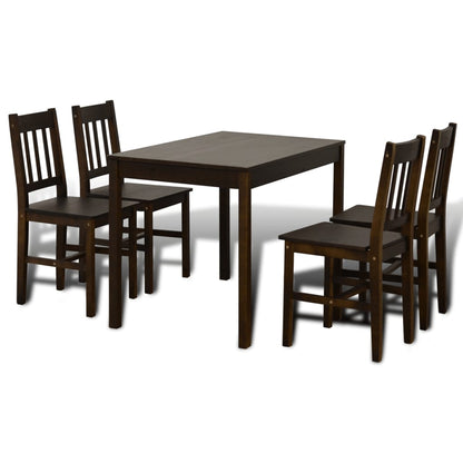 Esstisch Holztisch mit 4 Holzstühlen Esszimmerset Essgruppe