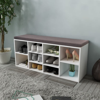 Schuhschrank Schuhbank Sitzbank 10 Fächer Eichefarbe
