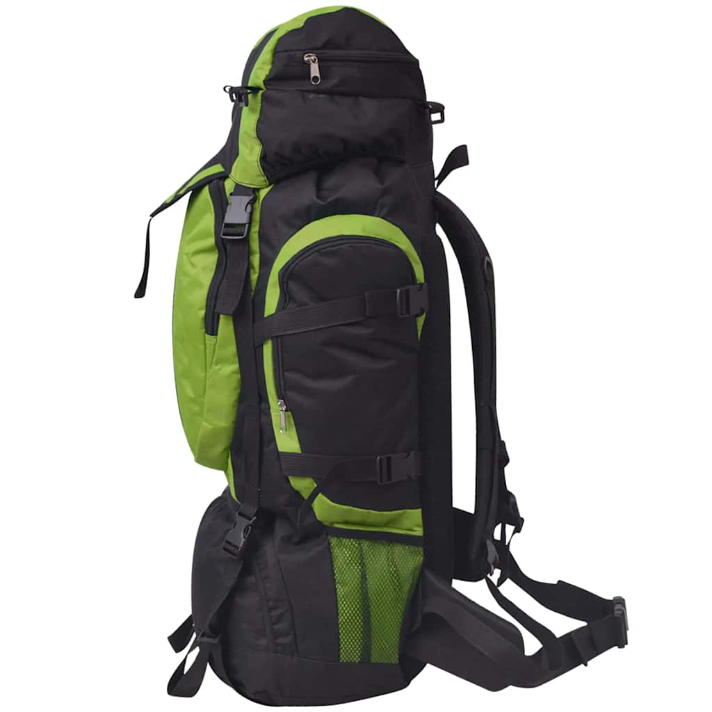 Wanderrucksack XXL 75 L Schwarz und Grün