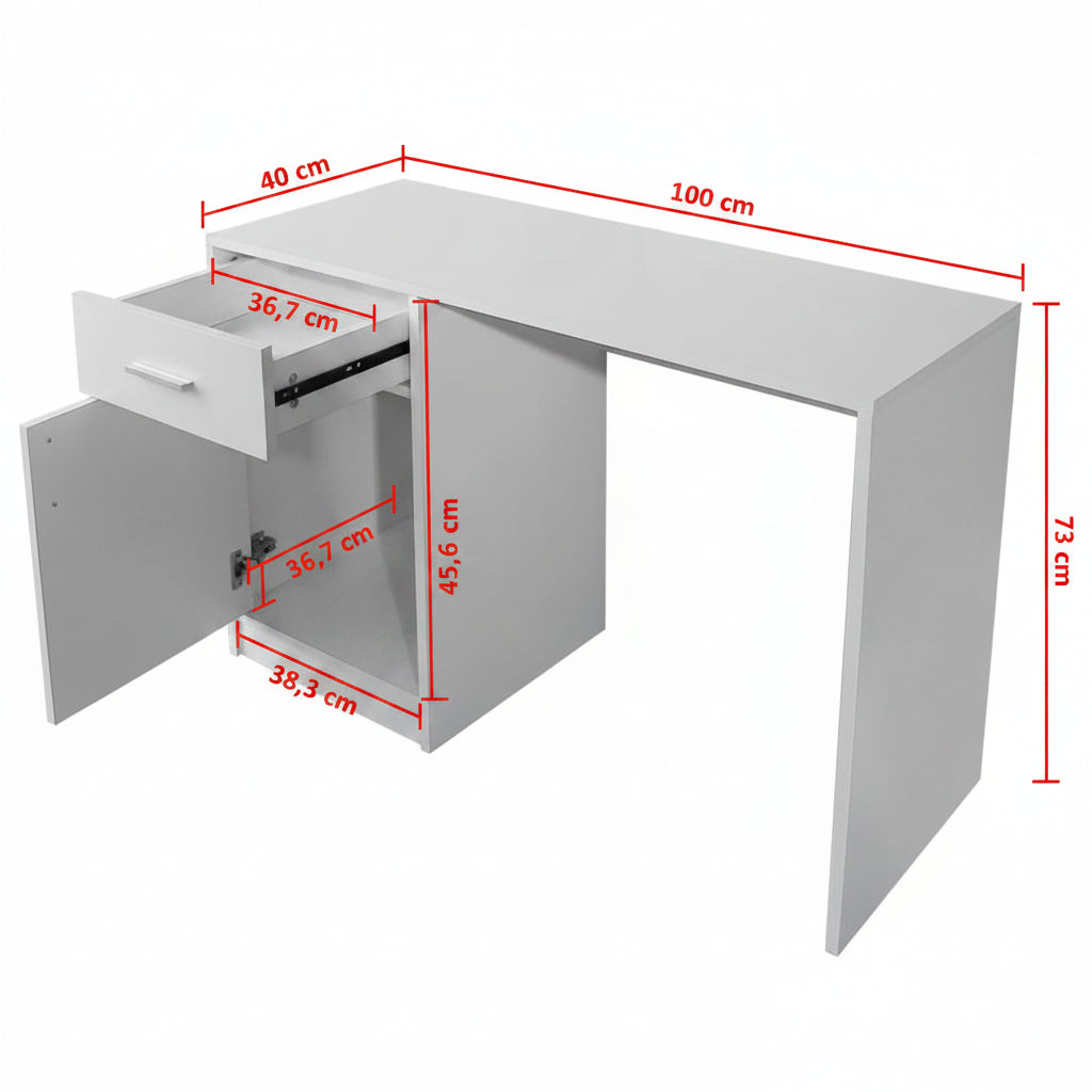Schreibtisch Mit Schublade Und Schrank 100X40X73 Cm