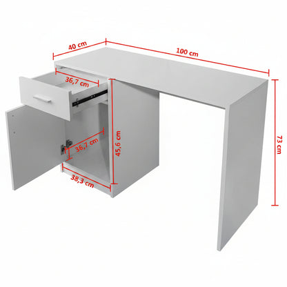 Schreibtisch Mit Schublade Und Schrank 100X40X73 Cm