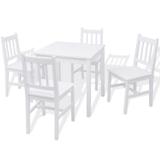 Fünfteiliges Esstisch-Set Pinienholz
