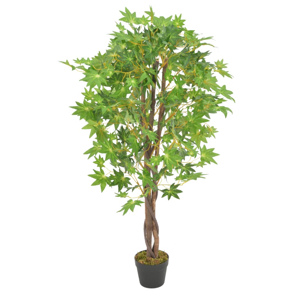 vidaXL Künstliche Pflanze Ahornbaum mit Topf Rot 120 cm
