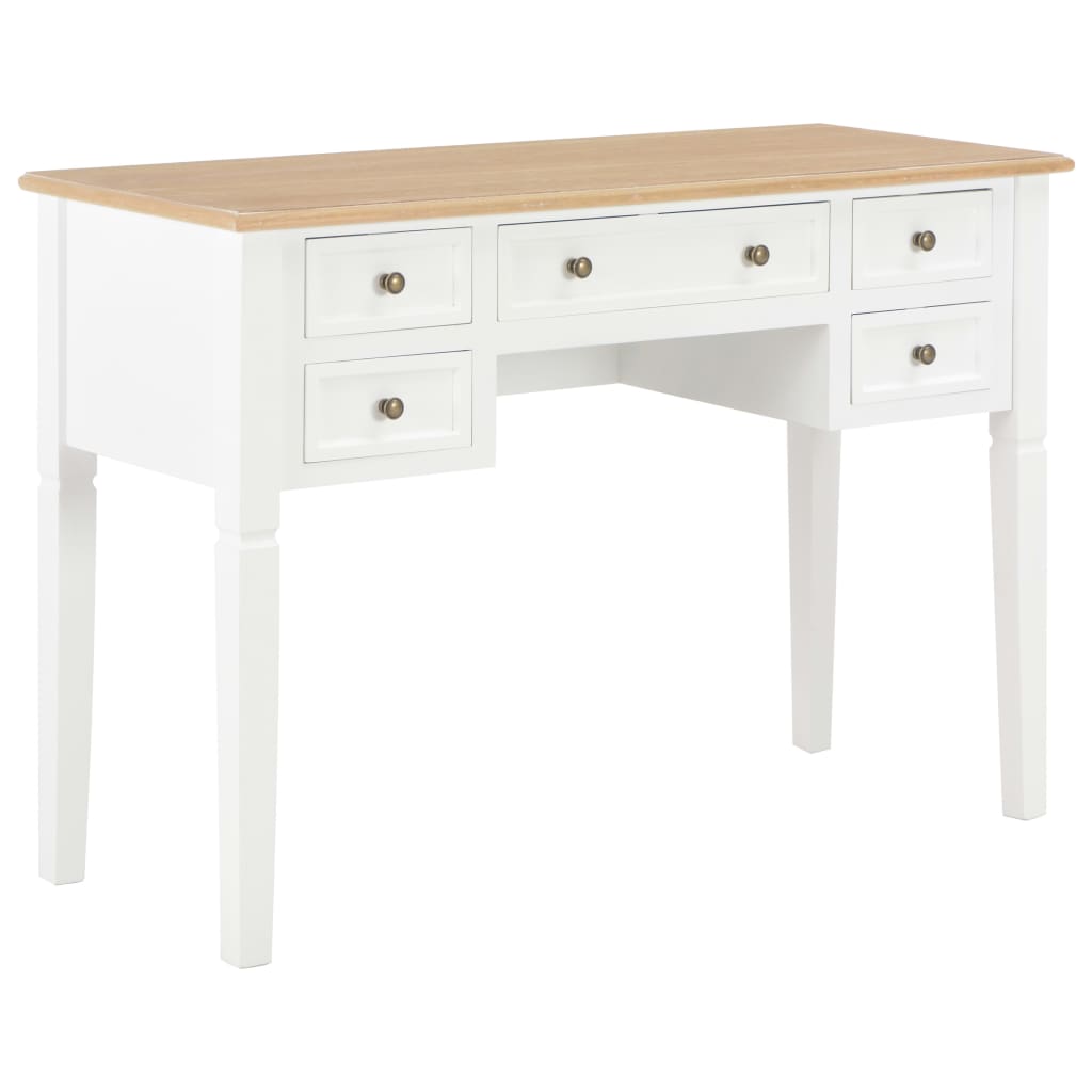 Schreibtisch Weiß 109,5 X 45 X 77,5 Cm Holz
