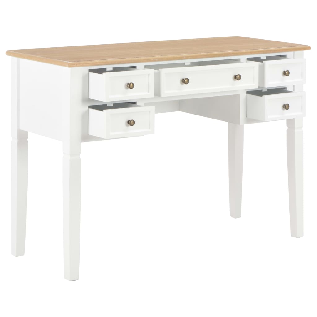 Schreibtisch Weiß 109,5 X 45 X 77,5 Cm Holz