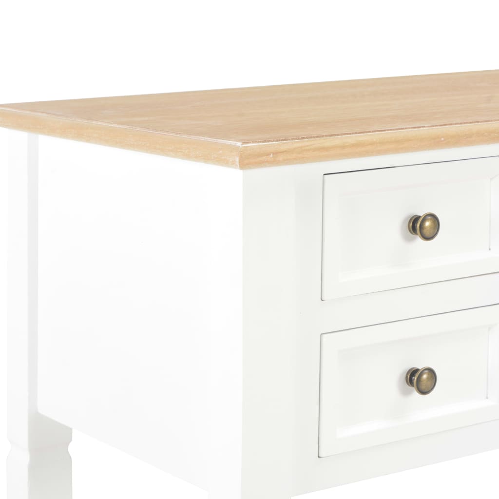 Schreibtisch Weiß 109,5 X 45 X 77,5 Cm Holz