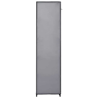 Stoffschrank mit Fächern Kleiderstangen Grau 150x45x176cm