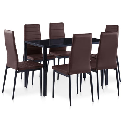 7-tlg. Essgruppe Cappuccino-Braun
