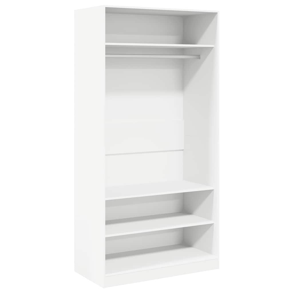 Kleiderschrank Hochglanz-Weiß 100x50x200 cm Holzwerkstoff