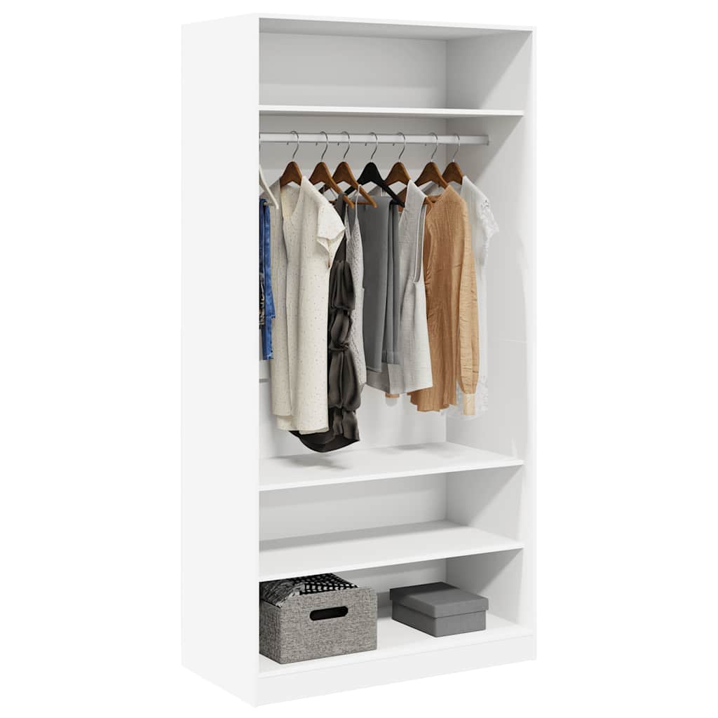 Kleiderschrank Hochglanz-Weiß 100x50x200 cm Holzwerkstoff