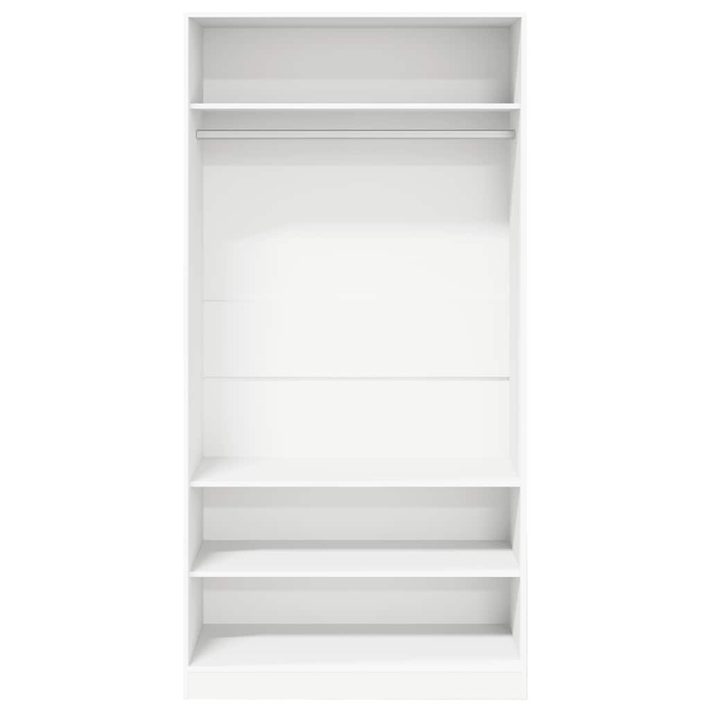 Kleiderschrank Hochglanz-Weiß 100x50x200 cm Holzwerkstoff