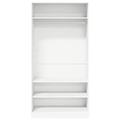 Kleiderschrank Hochglanz-Weiß 100x50x200 cm Holzwerkstoff