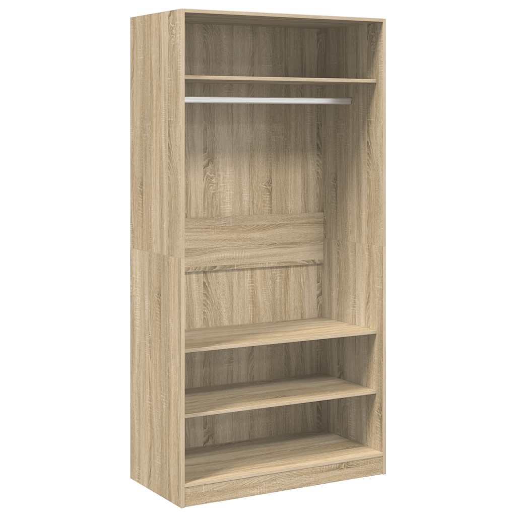 Kleiderschrank Hochglanz-Weiß 100x50x200 cm Holzwerkstoff