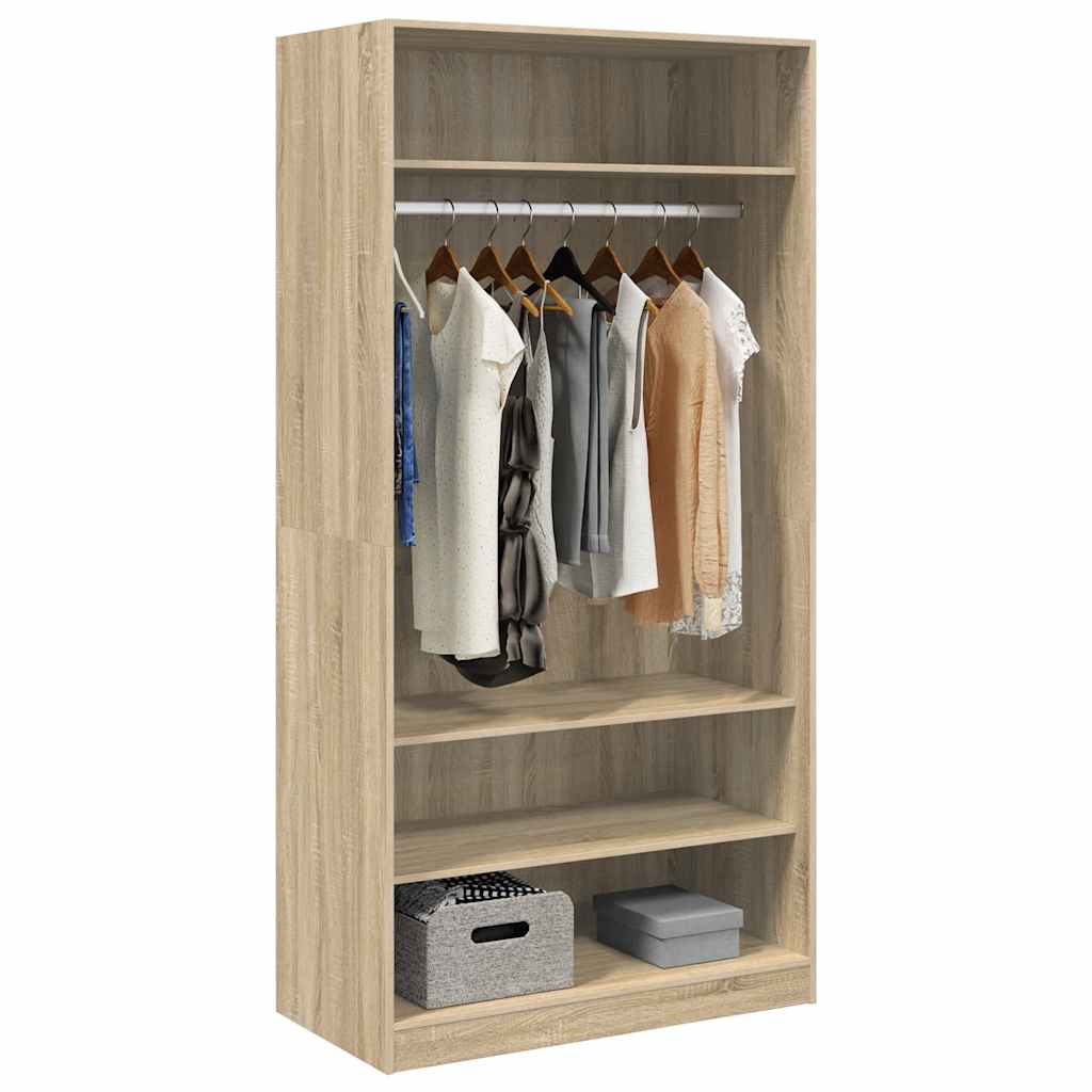 Kleiderschrank Hochglanz-Weiß 100x50x200 cm Holzwerkstoff