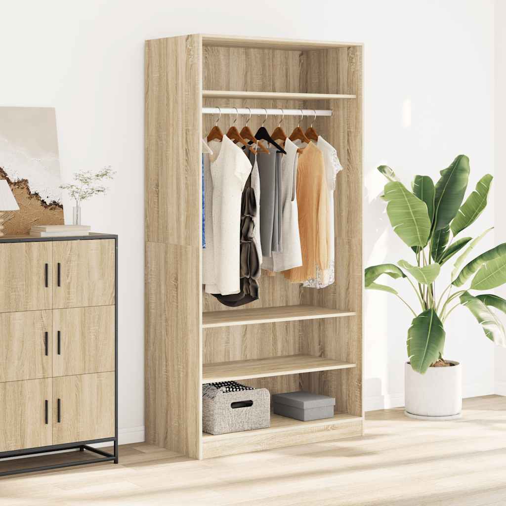 Kleiderschrank Hochglanz-Weiß 100x50x200 cm Holzwerkstoff